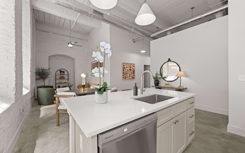 kitchen with living room 